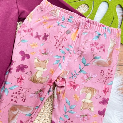 Conj. Casaco Gola Alta Have a Wonderful e Calça Floresta Encantada - Uva